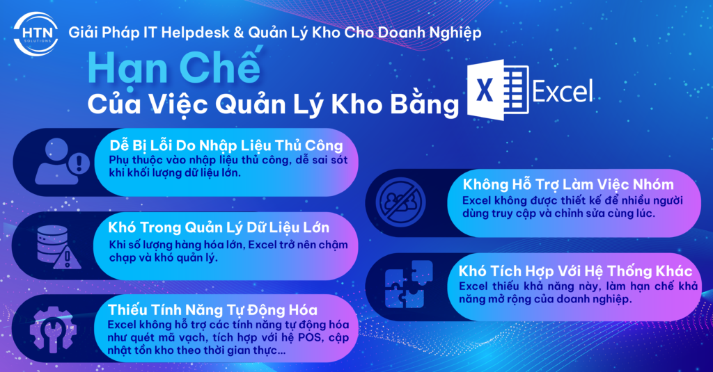 Hạn chế của quản lý kho bằng Excel