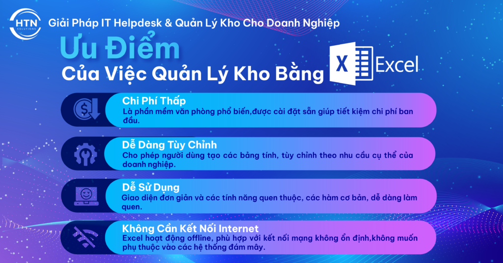 Ưu điểm của việc quản lý kho bằng Excel